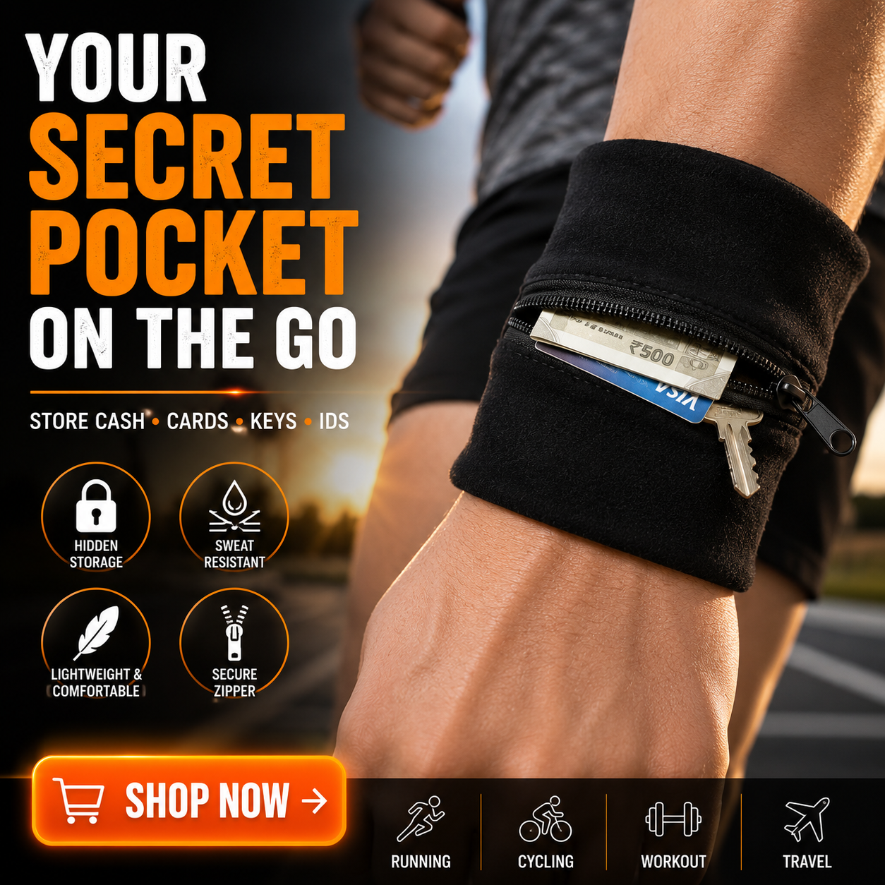 Sportswear - Wrist Pouch