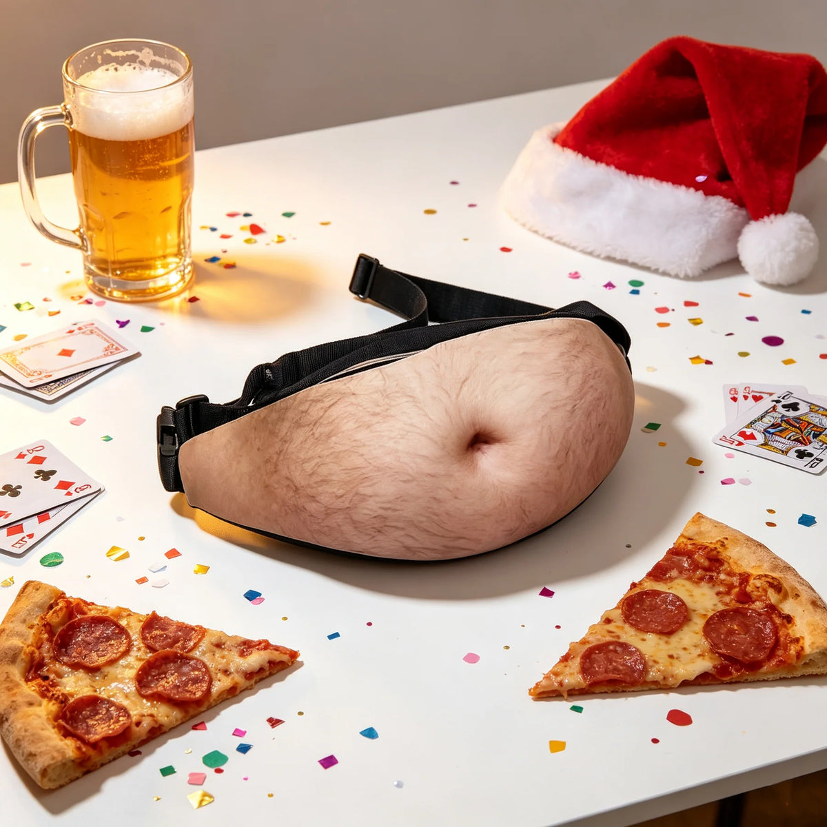 REALISTIC FAKE BEER BELLY WAIST BAG