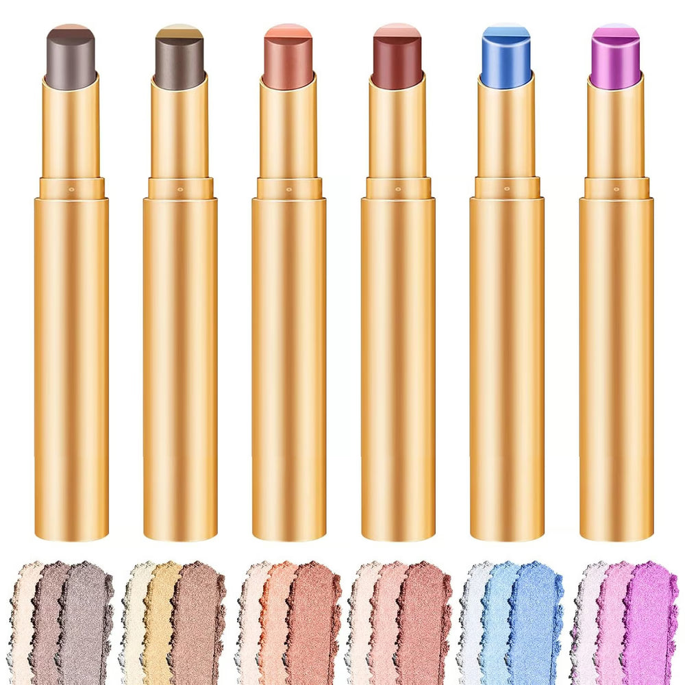 3-Shade Cream Eyeshadow Stick – Smooth Blendable Eye Makeup (Pack of 6)