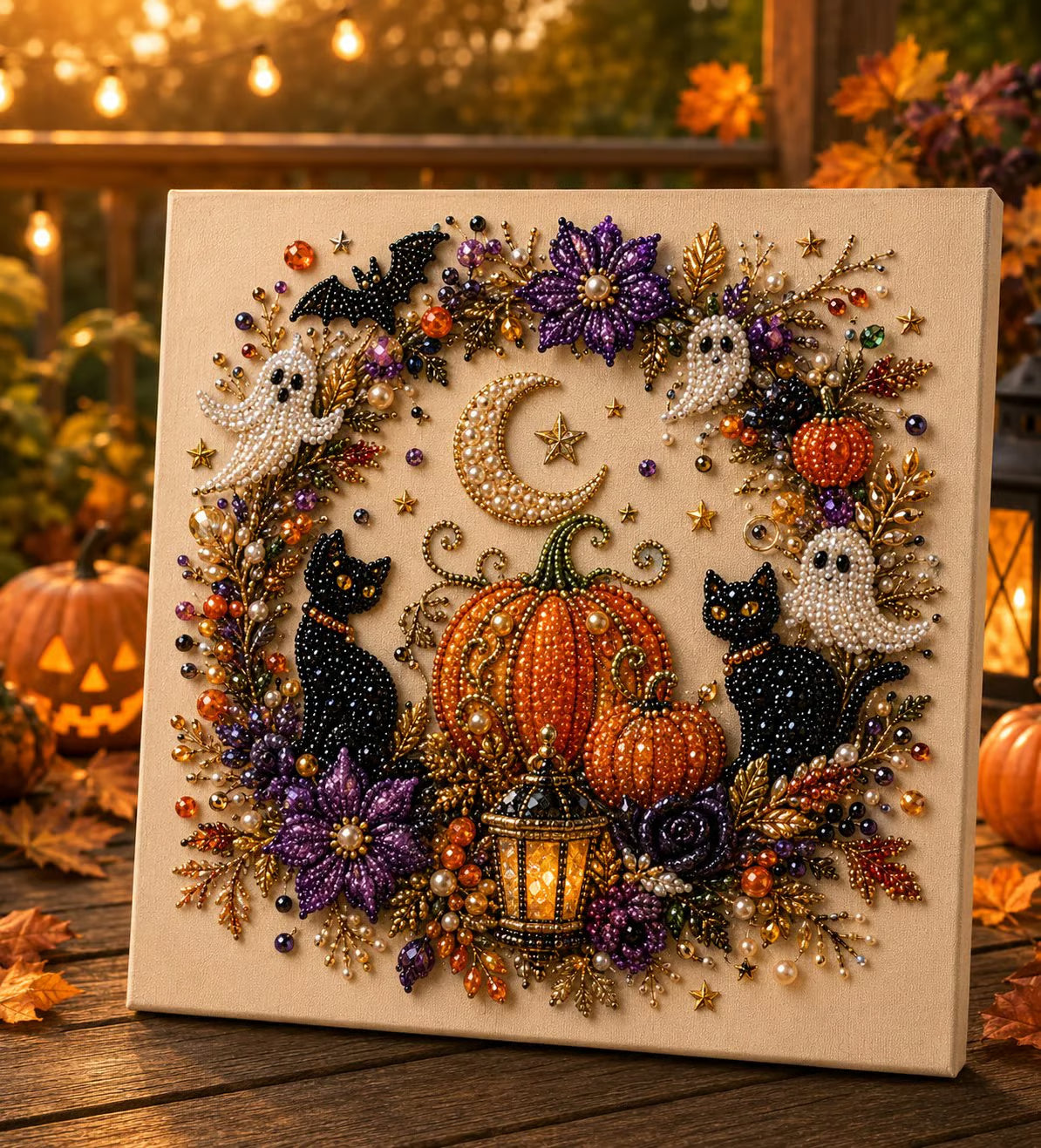 💥 👻✨ Halloween Pearl Art DIY Kit – Turn Tiny Pearls into Spooky-Cute Magic