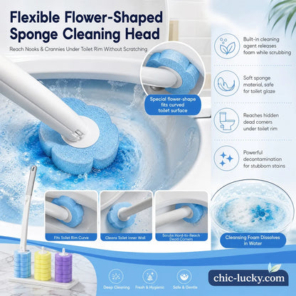 🚽💦Hands-Free Disposable Toilet Brush with Replaceable Cleaning Heads
