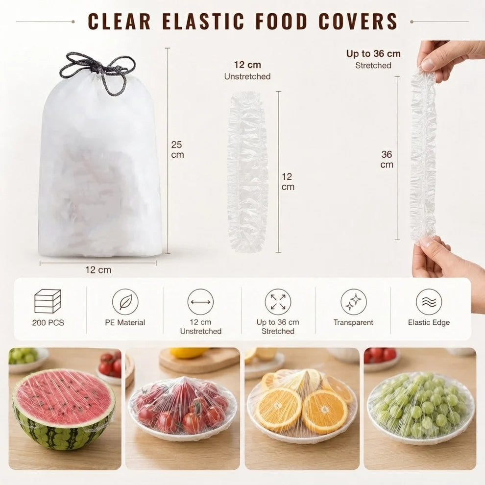 ✨ Stretch Food Covers - 100 Pcs Pack