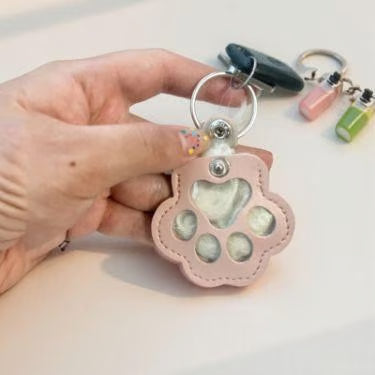 Pet Paw Shaped Leather Keychain - 4PCS