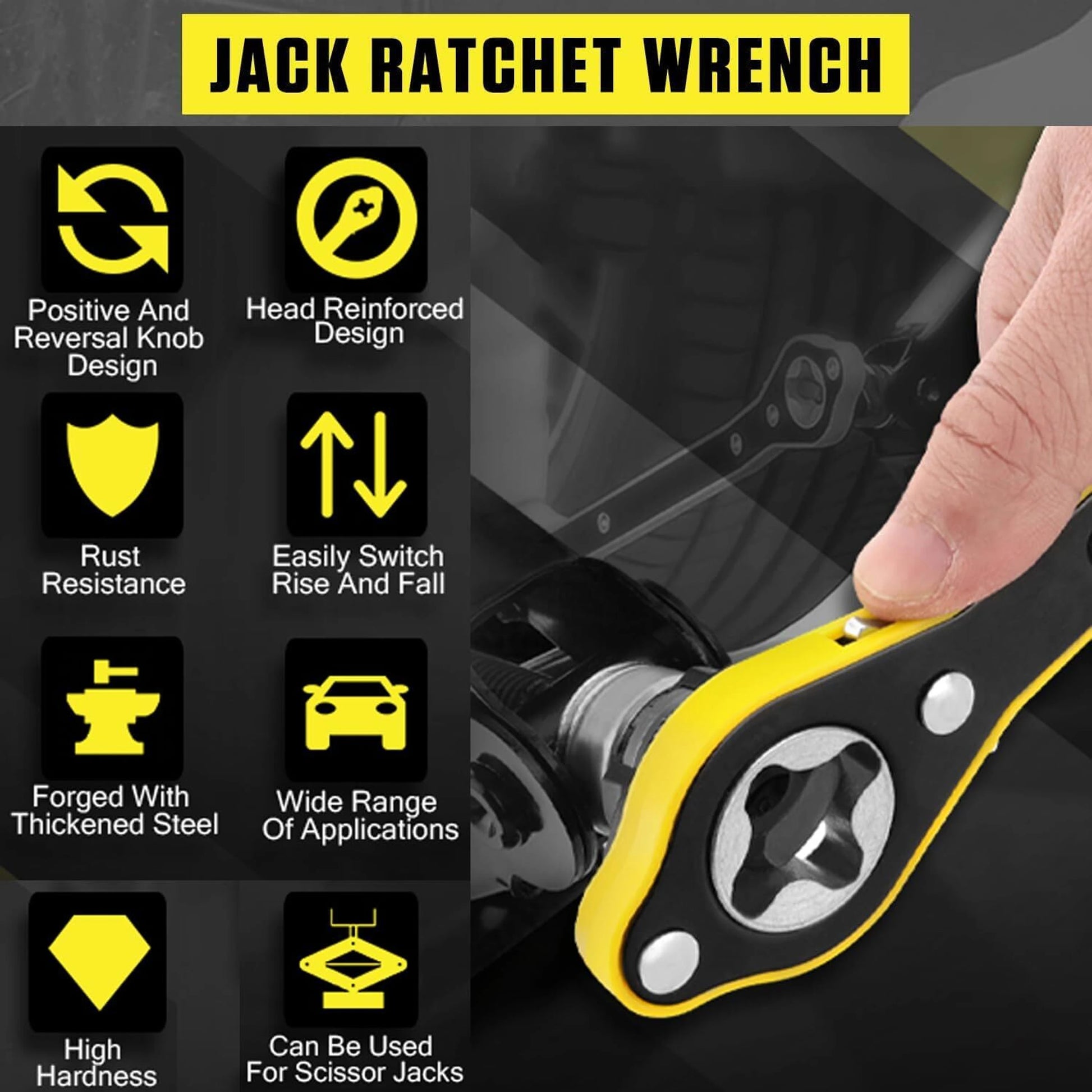 1 universal auto labor saving car jack ratchet rench 360 forward original imagwhuayambgehg