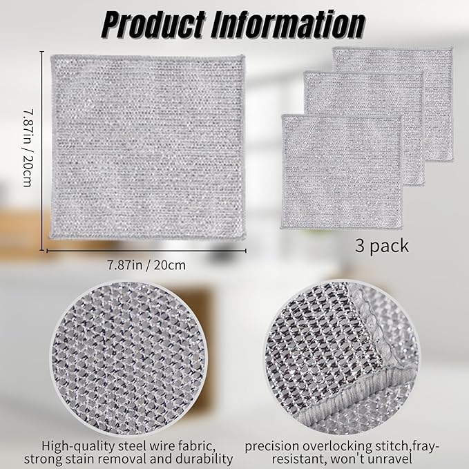 Multifunctional Wire Dish Cloth - Pack Of 5