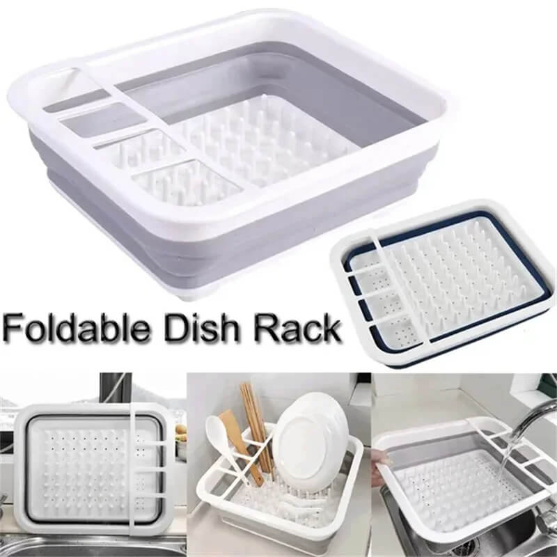 Kitchen Foldable Dish Rack with Drainer