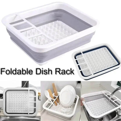Kitchen Foldable Dish Rack with Drainer