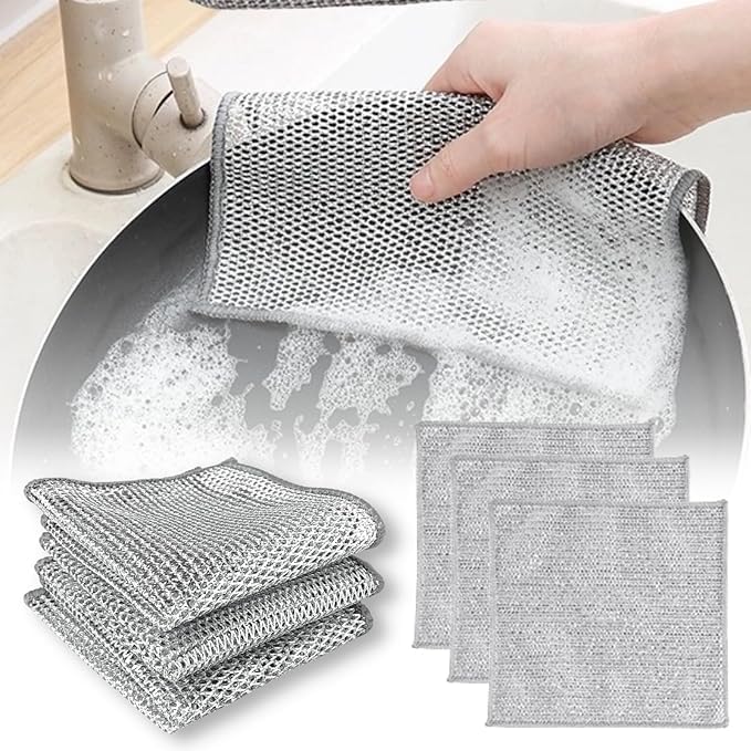 Multifunctional Wire Dish Cloth - Pack Of 5