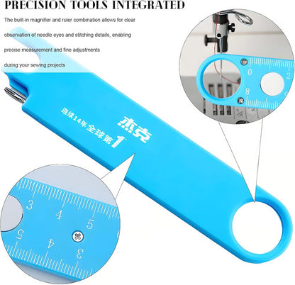 4-in-1 Magnetic Needle Threader with Magnifier, Ruler & Seam Ripper