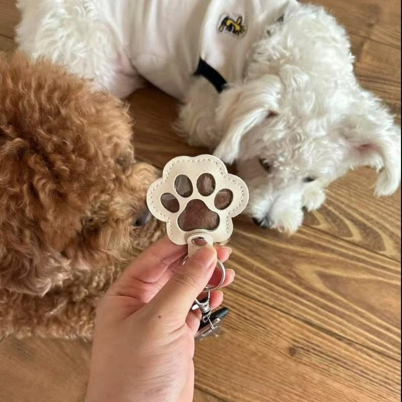 Pet Paw Shaped Leather Keychain - 4PCS