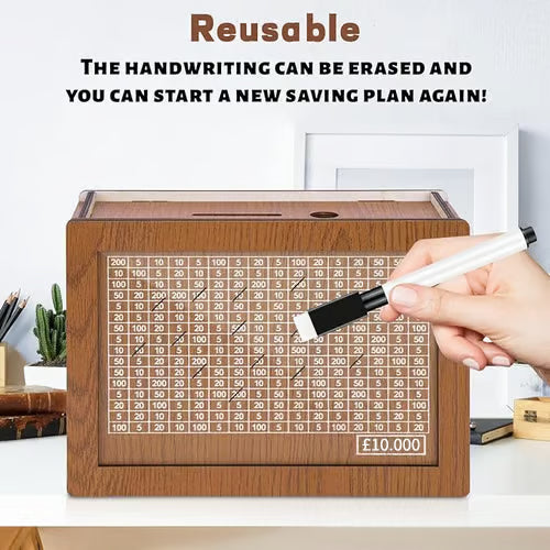 Cash Vault Wooden Savings Box