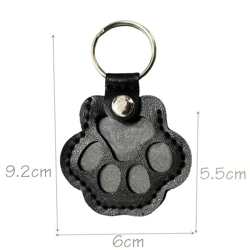 Pet Paw Shaped Leather Keychain - 4PCS