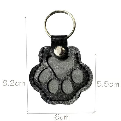Pet Paw Shaped Leather Keychain - 4PCS