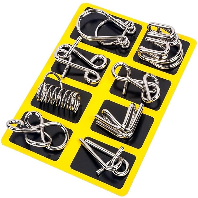 8-Piece Metal Puzzle Set – Brain Teasers for Endless Fun & Mental Challenge