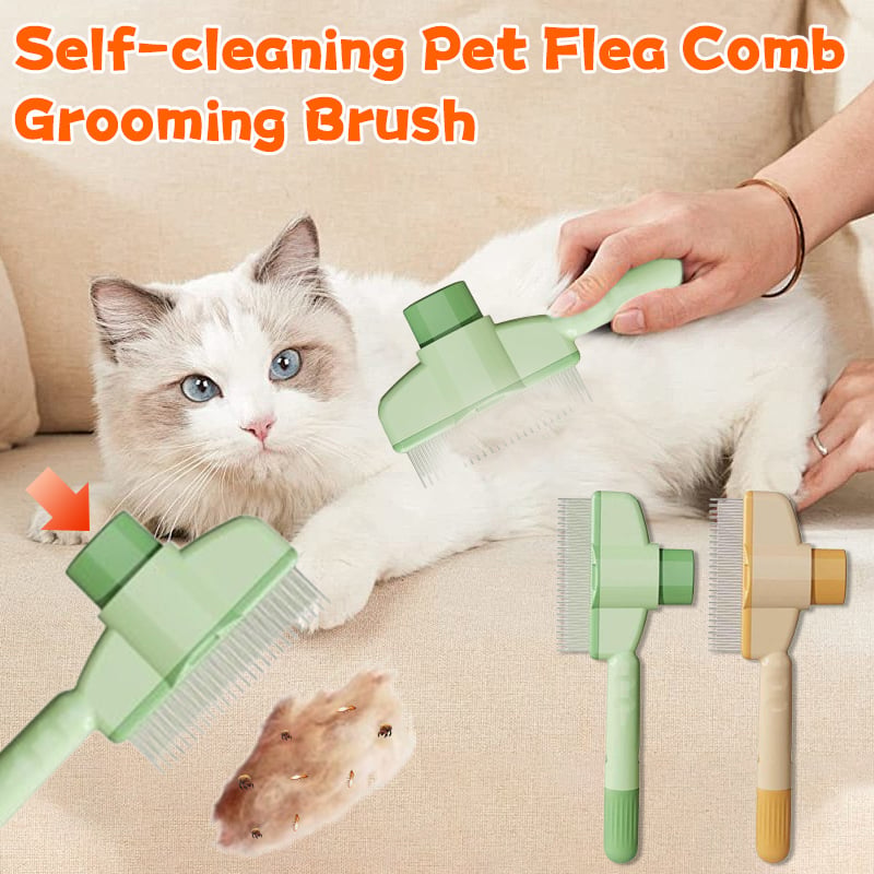 Self-cleaning Pet Flea Comb Grooming Brush