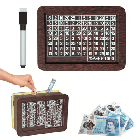 Cash Vault Wooden Savings Box