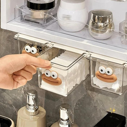 Pull-Out Transparent Drawer Storage Box - Pack Of 2