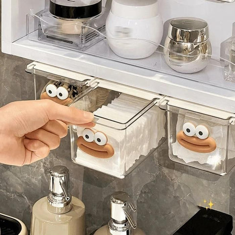Pull-Out Transparent Drawer Storage Box - Pack Of 2