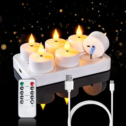 Rechargeable LED heat candles (flameless) – Set of 12