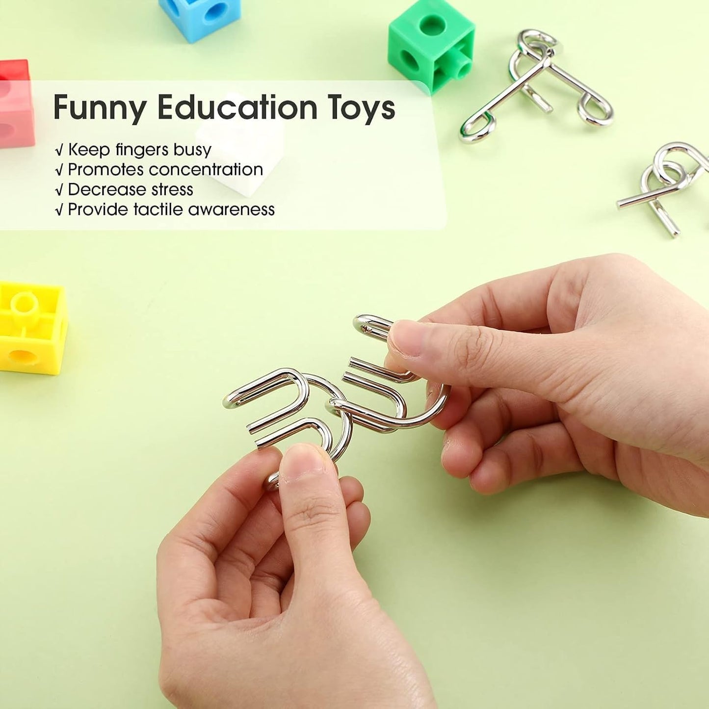 8-Piece Metal Puzzle Set – Brain Teasers for Endless Fun & Mental Challenge