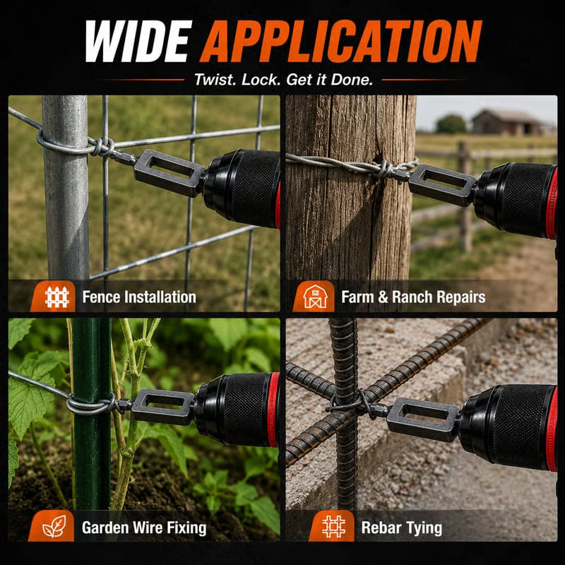 Steel Wire Twisting Tool for Drill - Fast Tightening & Auto Trimming Wire Twist Attachment