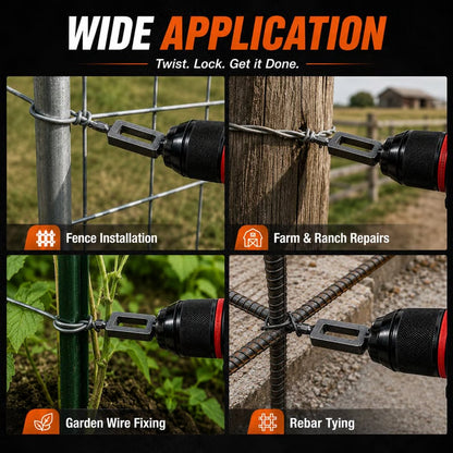 Steel Wire Twisting Tool for Drill - Fast Tightening & Auto Trimming Wire Twist Attachment