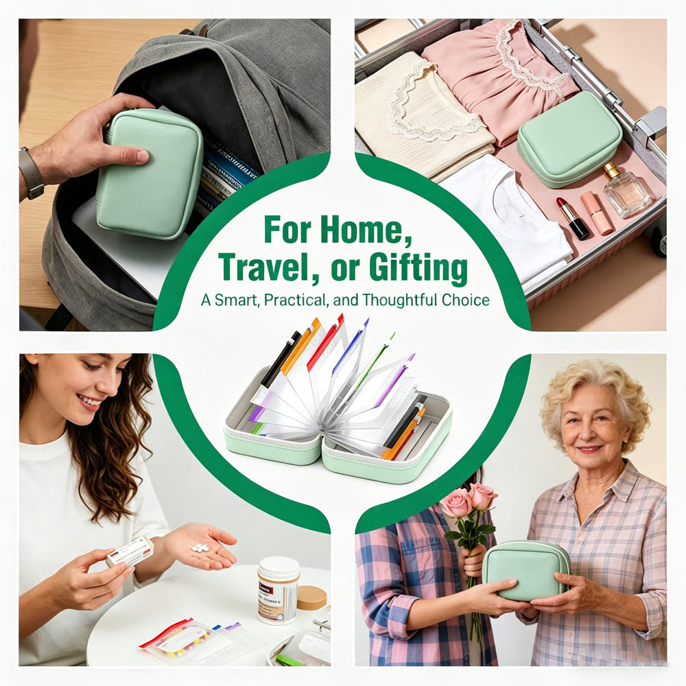 💊 A8 Waterproof Pill Pouch Set – Large Weekly Travel Medicine Organizer