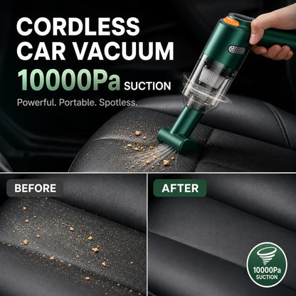 Cordless Car Vacuum – 10000Pa Suction & 4000mAh Battery 🚗