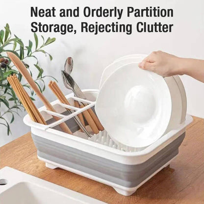 Kitchen Foldable Dish Rack with Drainer
