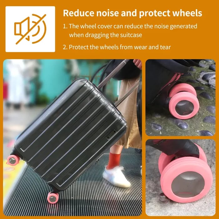 Luggage Wheel Protection Covers for 8 Spinner Wheels Luggage - Pack Of 8