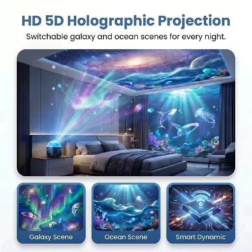 💖🎁SEAGRIL® 360° Smart Holographic Starry Sky Projector (HD Smart Dynamic 5D)