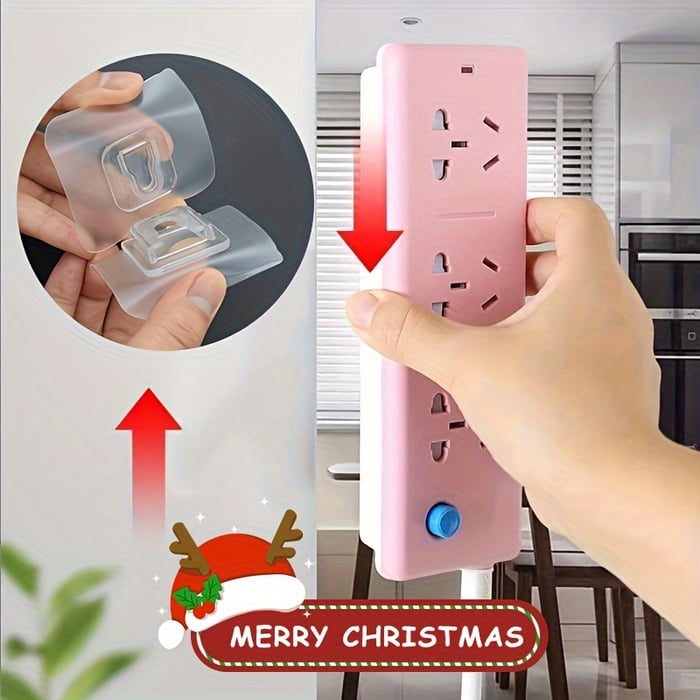 Transparent Double-sided Adhesive Wall Hooks - Pack Of 16