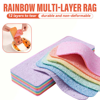 Rainbow Non-Scratch Cleaning Cloths (12 Layers Pack)