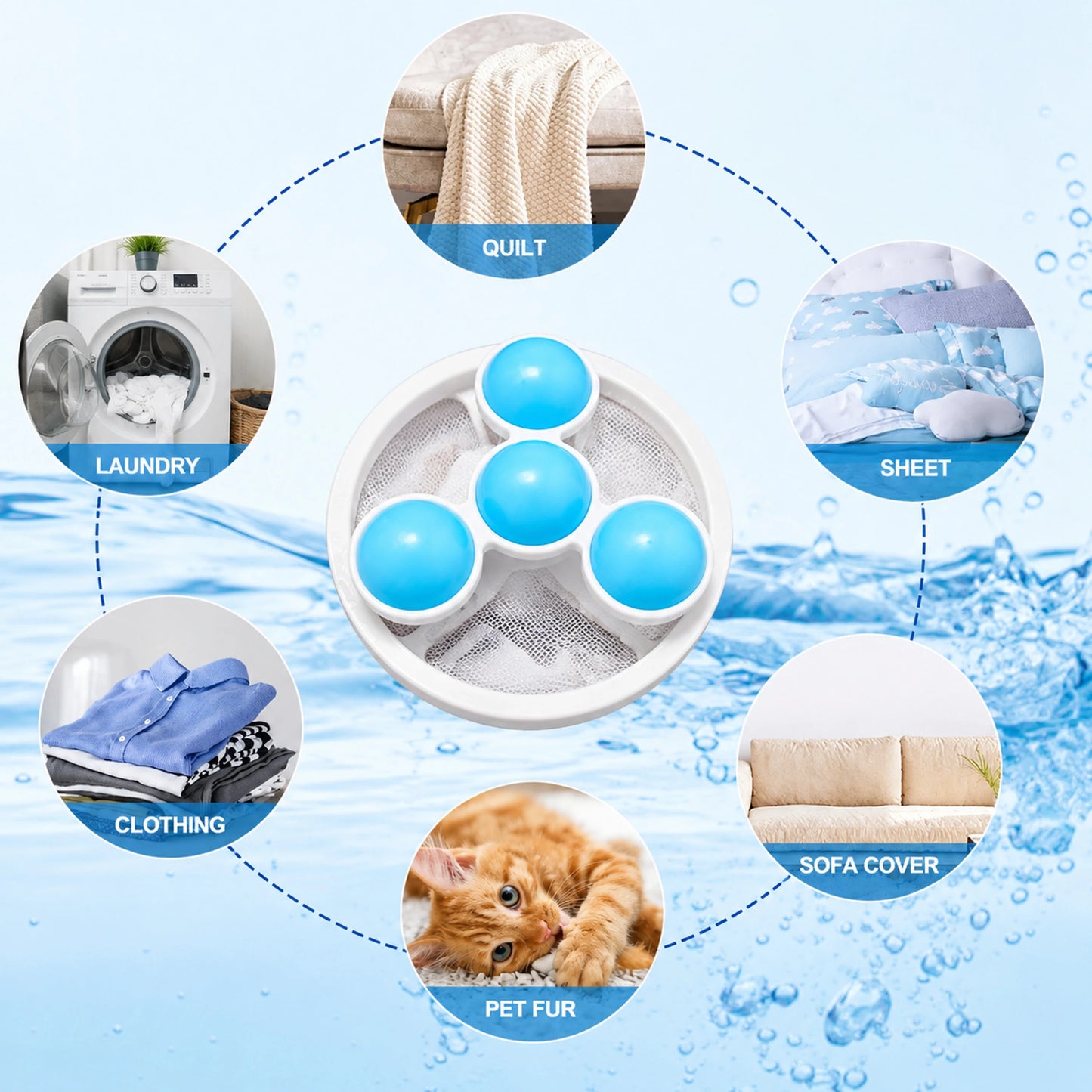 3 Pack Washing Machine Filter Bag - Captures Pet Hair, Prevents Tangles, Reusable 🧼🐾