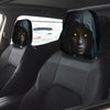 2pcs Modern Style Hooded Bright-Eyed Mysterious Portrait Pattern Car Headrest Covers