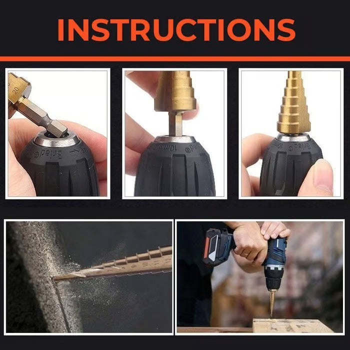 6 PCS HSS Titanium Coated Drill Bit Set