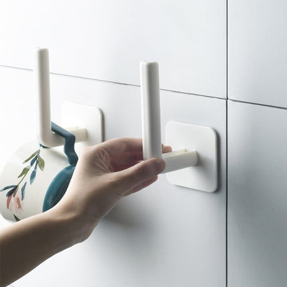 Paper Towel Holder Self Adhesive Heavy Duty Plastic Towel Hook Kitchen Hook - Pack Of 4