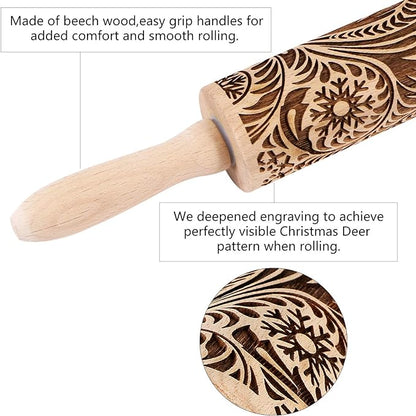 Christmas Wooden Rolling Pins