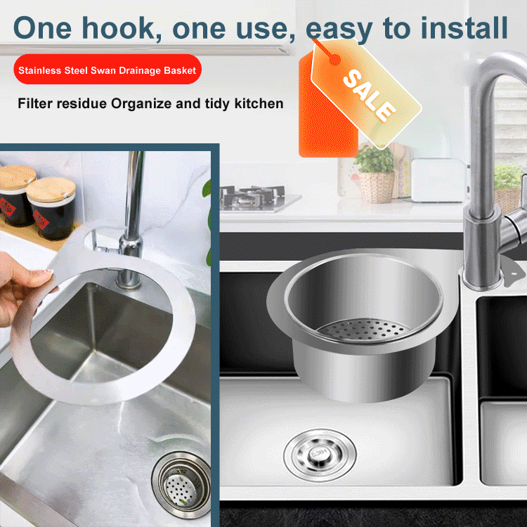 Multipurpose Kitchen Sink Swan Colander