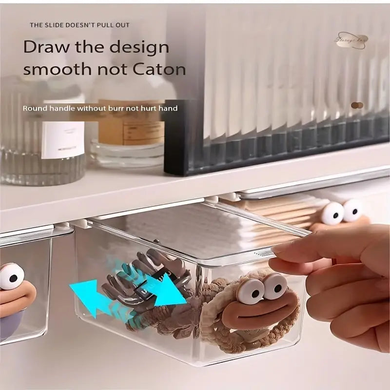 Pull-Out Transparent Drawer Storage Box - Pack Of 2