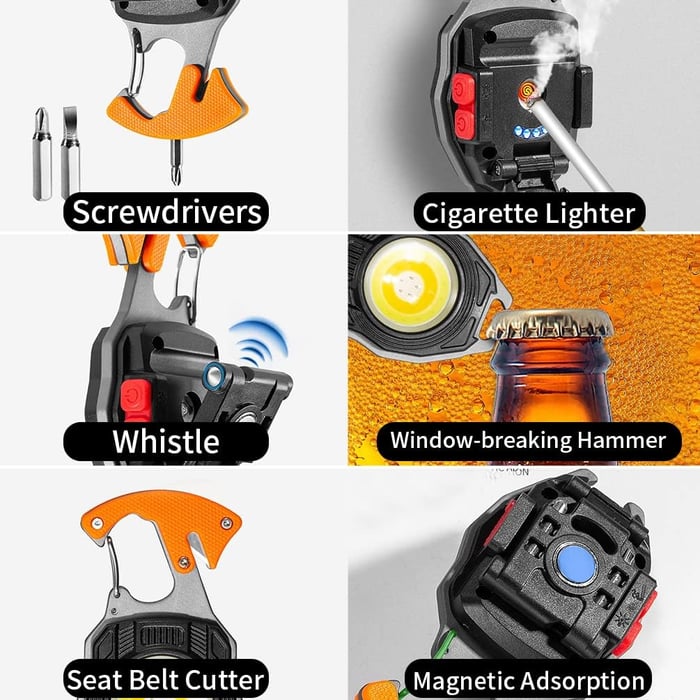 Multifunction Keychain Flashlight