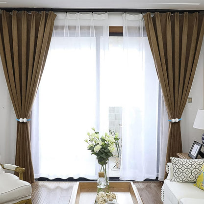 Polyester and Magnet Curtain - Pack Of 2