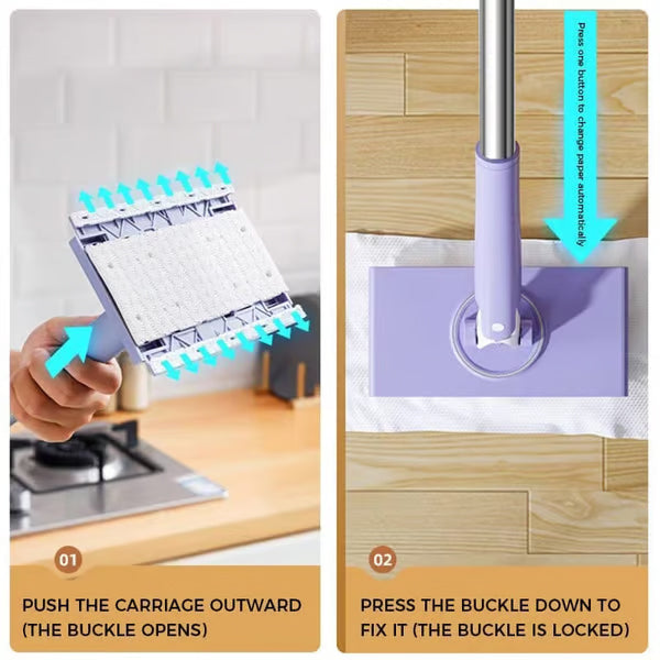 Easy-Clean Mini Mop With Auto Cloth Grip