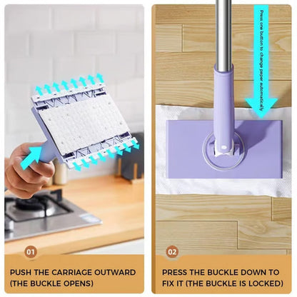 Easy-Clean Mini Mop With Auto Cloth Grip
