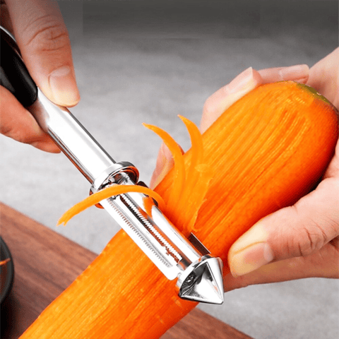 Multifunctional vegetable peeler made of stainless steel