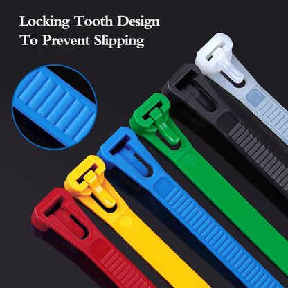 Buckle Self-locking Premium Nylon Cable Wire Ties - Pack Of 100