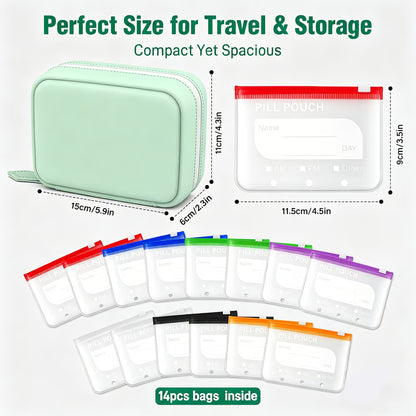 💊 A8 Waterproof Pill Pouch Set – Large Weekly Travel Medicine Organizer
