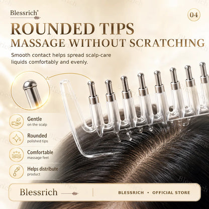 Transparent Hair Oil Applicator Comb With Serum