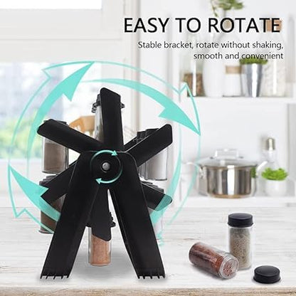 Rotating Spice Rack Organizer with 18 Glass Spice Jars,