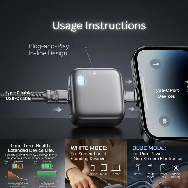 Smart Auto-Stop Charging Device for Mobile Smartphones & Handheld Devices